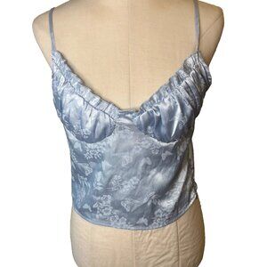 Lottie Moss Baby Blue Camisole Nature Butterflies Size Medium Side Zip Y2K #129